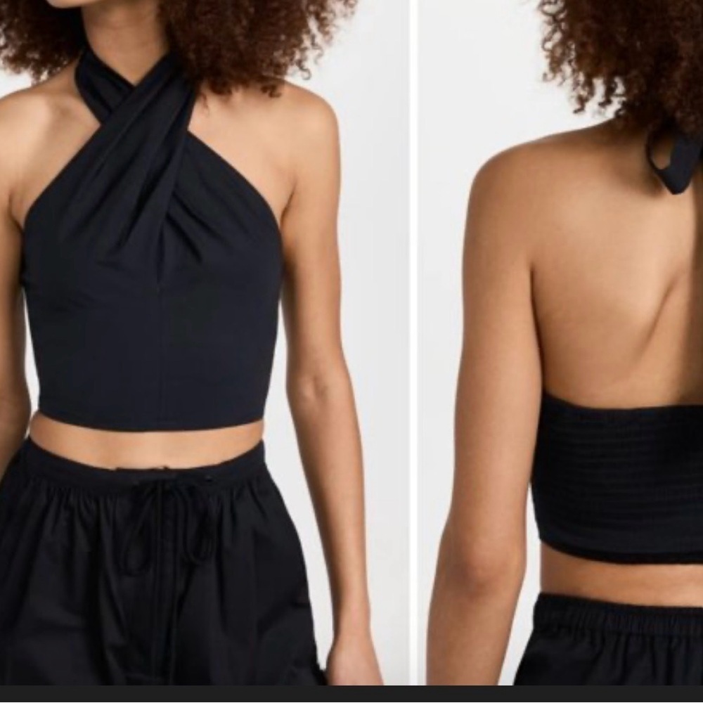 STAUD Multicolor Floral Halter Crop Top